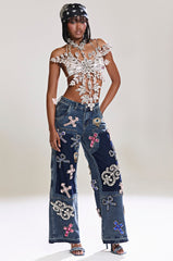 WILD AND FREE RHINESTONE DENIM