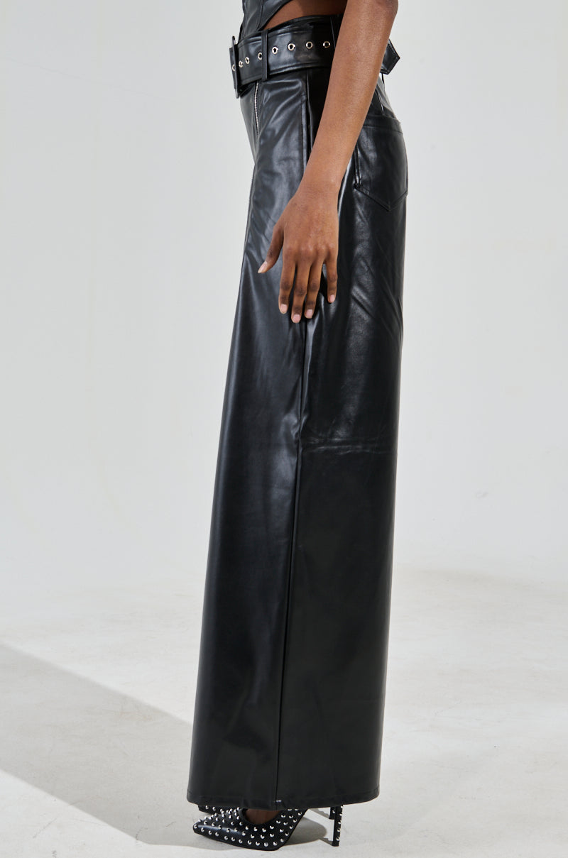 SHAINA FAUX LEATHER TROUSER