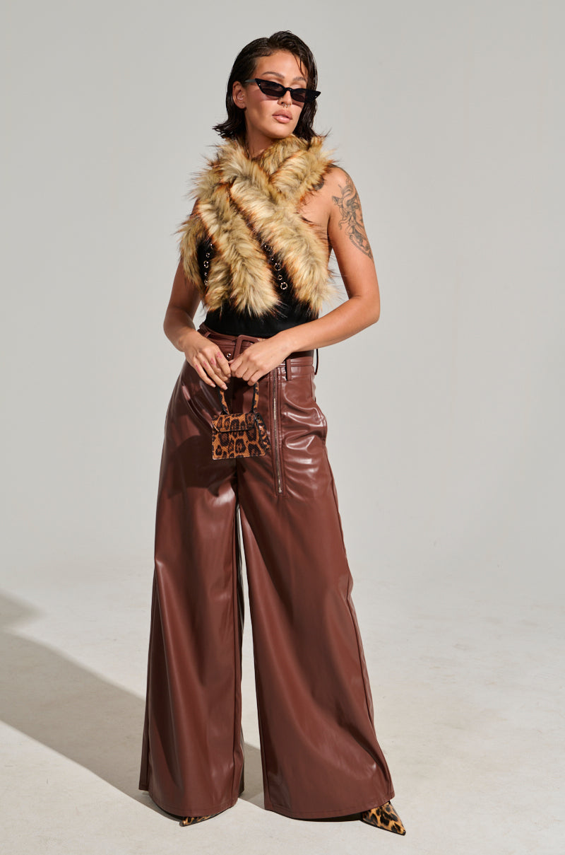 SHAINA FAUX LEATHER TROUSER