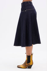 COME WITH ME DENIM MIDI SKIRT