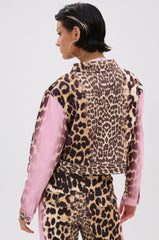 COCO LEOPARD PRINT DENIM JACKET