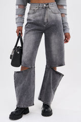 JACQUELINE CUTOUT DENIM PANTS