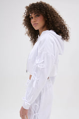 TIE ME UP HOODED ZIP UP SWEATSHIRT