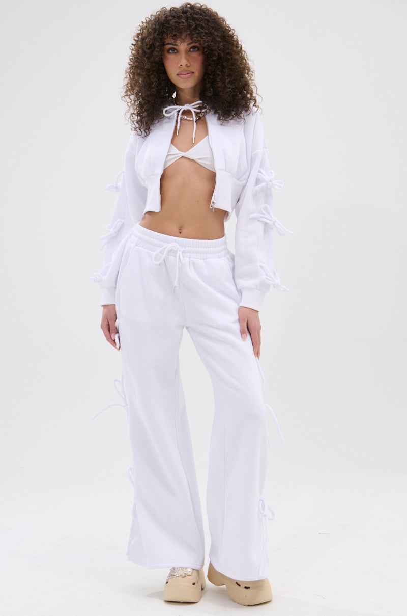 TIE ME UP HOODED ZIP UP SWEATSHIRT