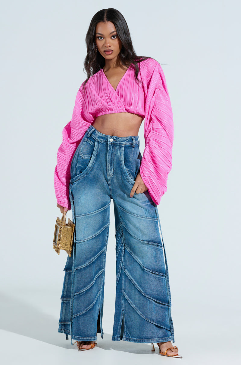 RIDE THE WAVE WIDE LEG DENIM JEANS