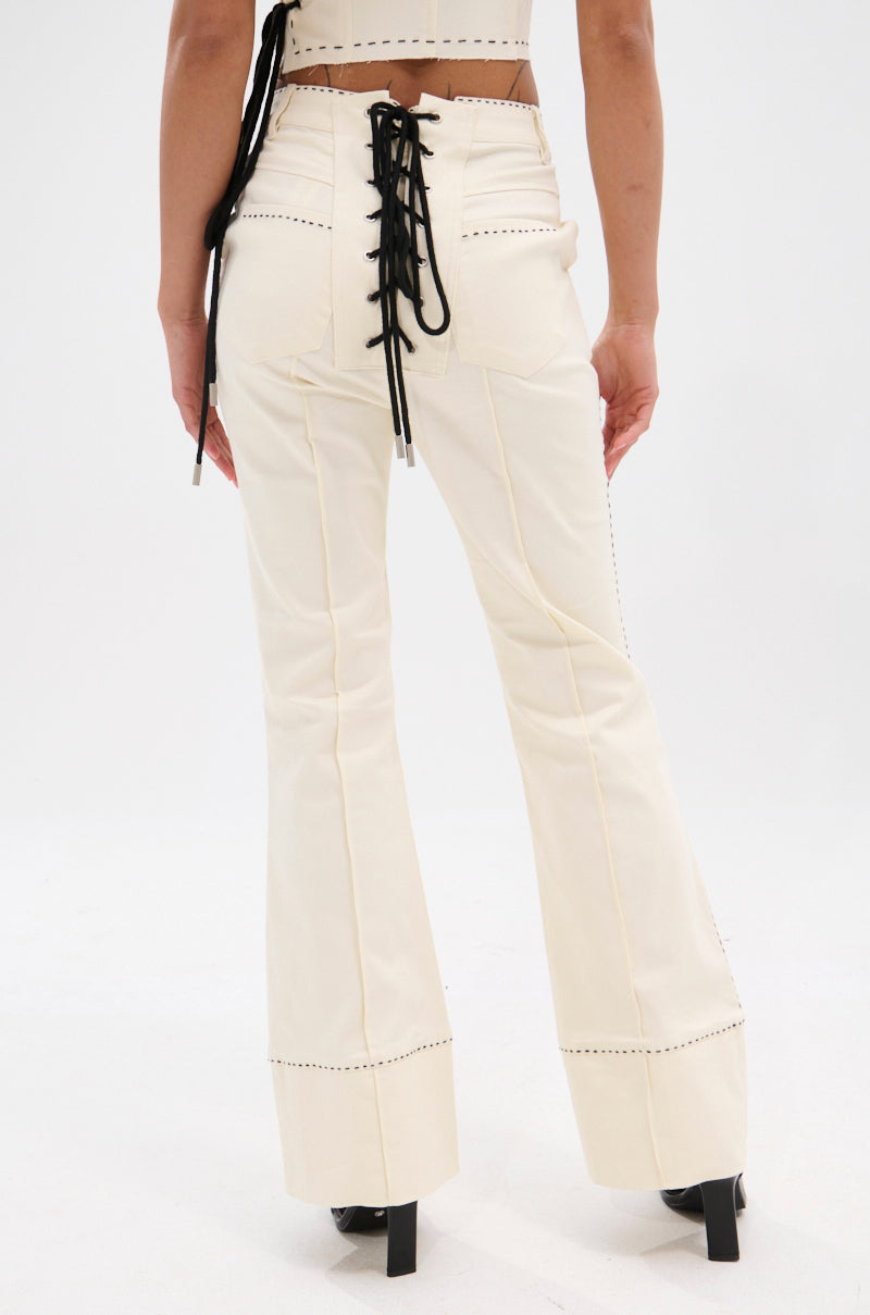 BREAK MY LOVE LINEN LACE UP PANT