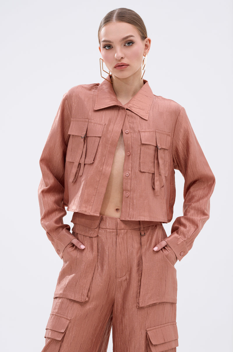 NOT ALONE BUTTON DOWN TOP