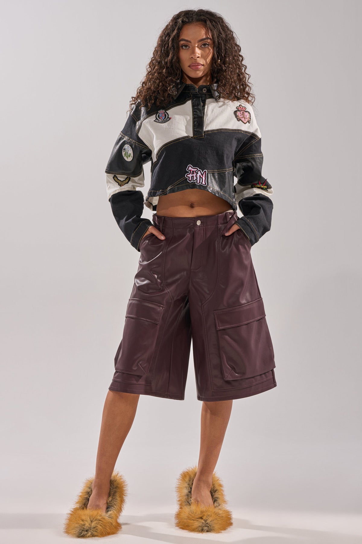 OVER DONE FAUX LEATHER BERMUDA SHORT