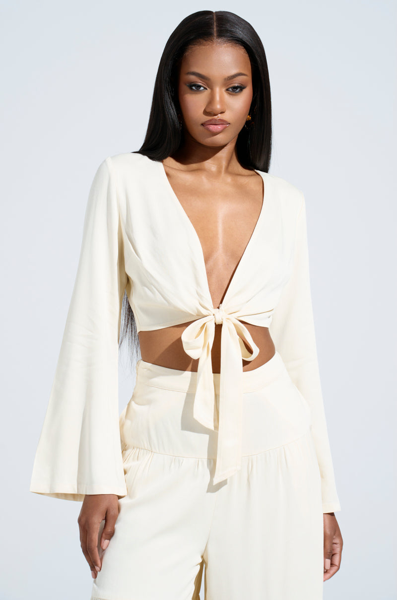 RELAX WITH ME TIE FRONT BLOUSE