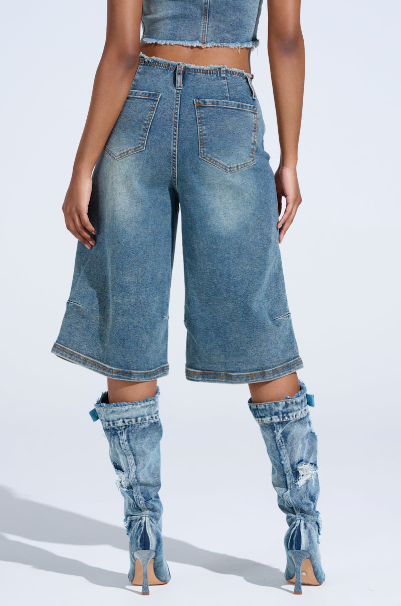 BREAK UP WITH HIM DENIM SHORTS