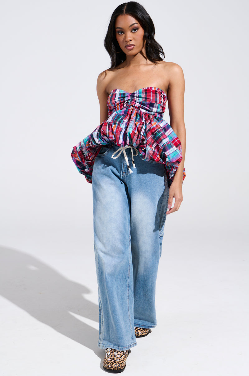 JUST LIKE THAT WIDE LEG DENIM PANT