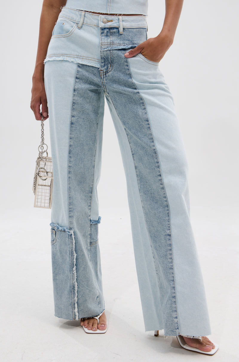 MIX AND MATCH RELAXED DENIM PANTS