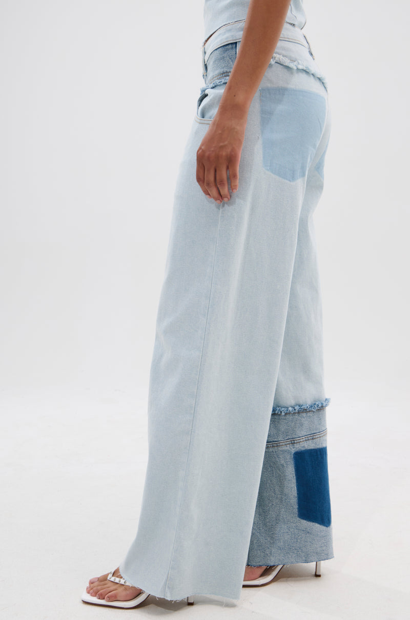 MIX AND MATCH RELAXED DENIM PANTS