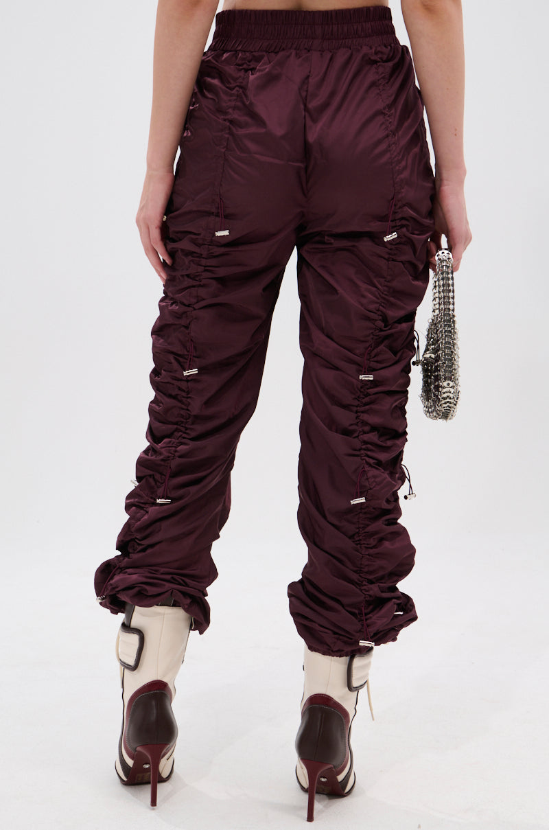 NO TIME FOR GAMES RUCHED JOGGER PANTS