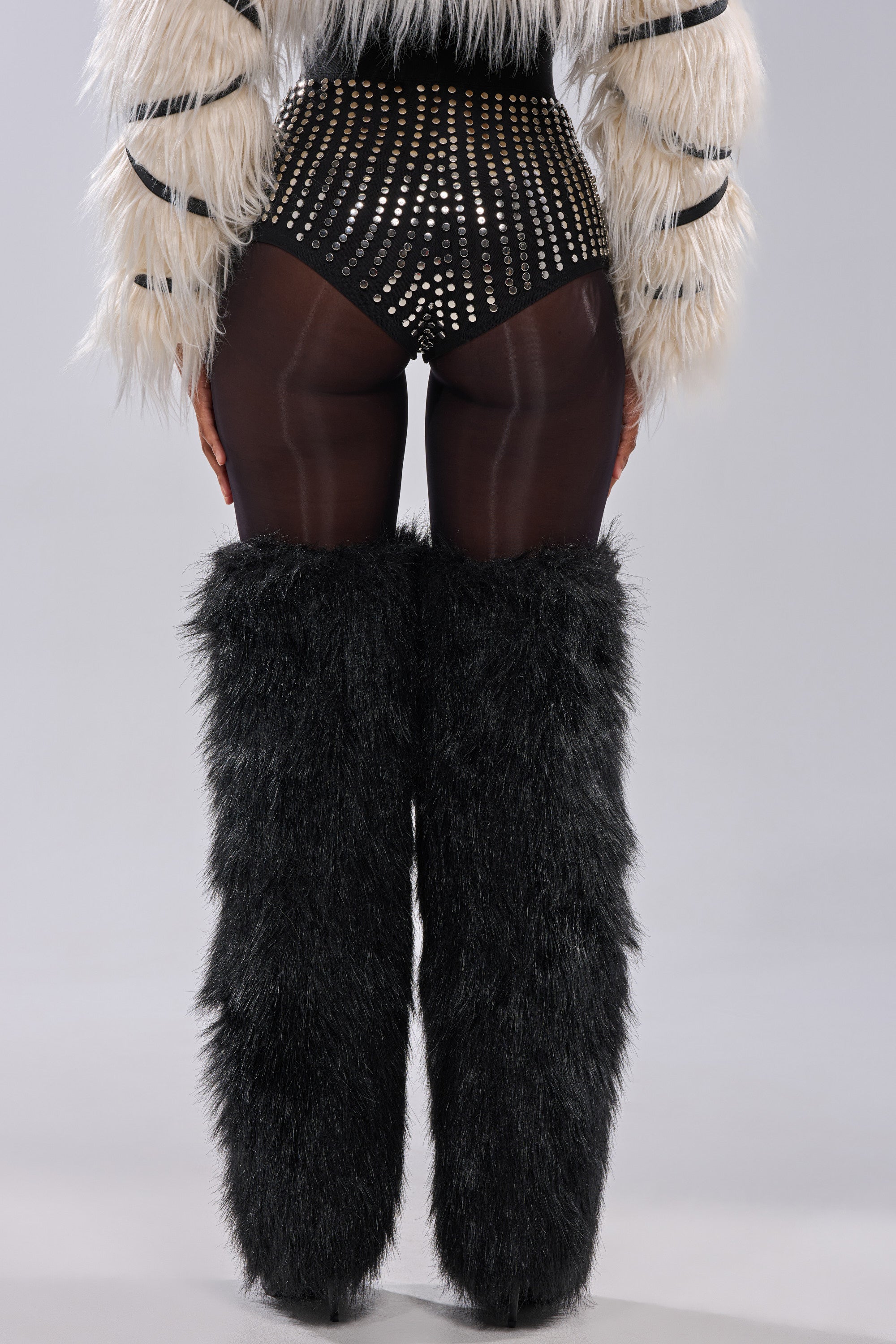 COOLEST GIRL ON THE BLOCK MESH HOT SHORT WITH STUDS