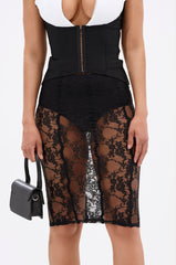 BABY PLEASE PLEASE LACE MIDI SKIRT