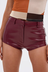 OH HOT DAMN FAUX LEATHER HOT SHORT