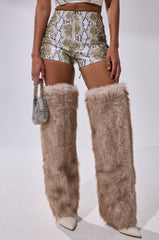 JUST HOT AND TALKING FAUX LEATHER SHORT WITH LACE UP