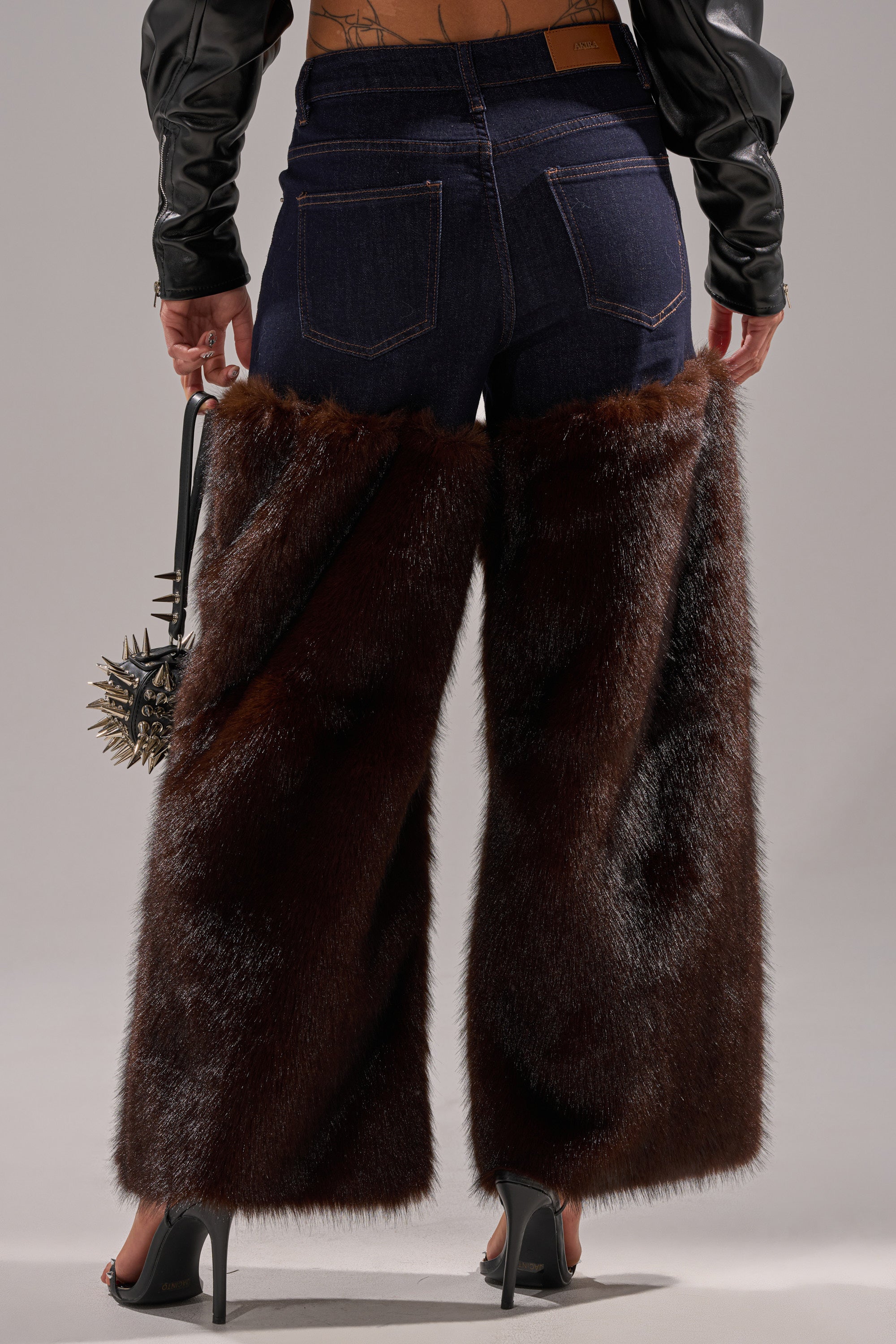 BOOTS WITH THE FUR WIDE LEG DENIM