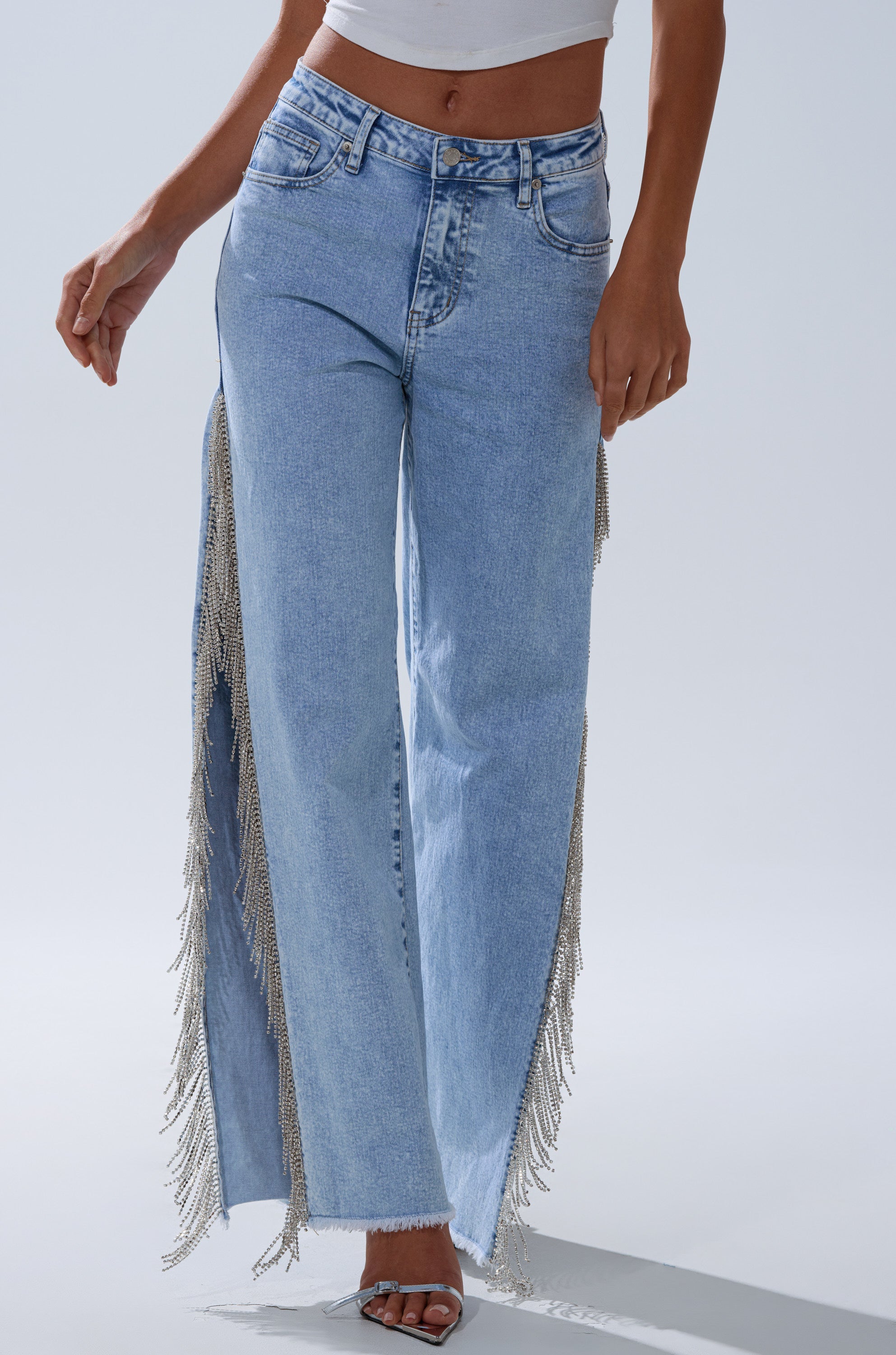 ESSENTIAL RELAXED FIT BLING DENIM JEANS