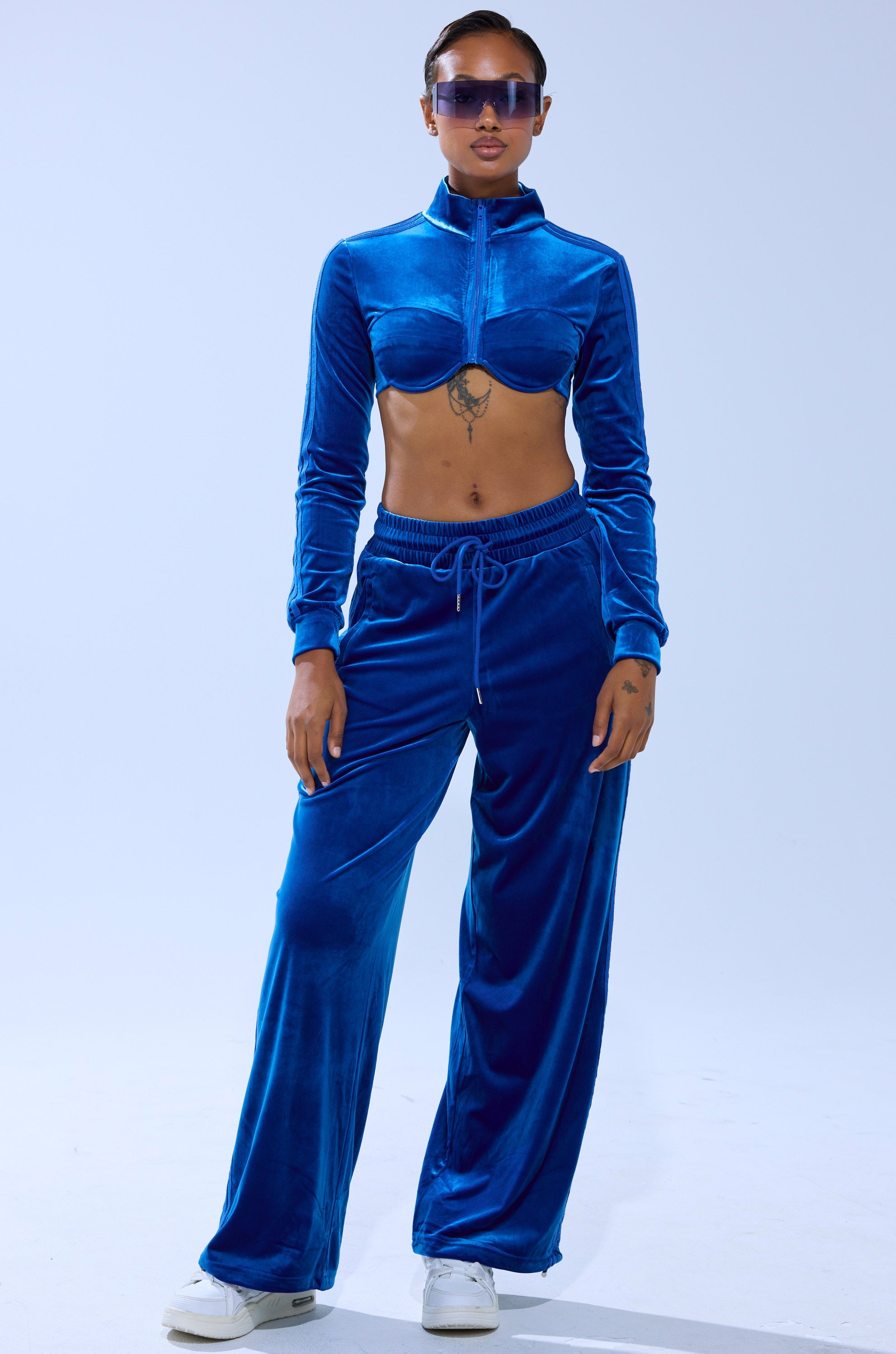 ELECTRIC BLUES WIDE LEG JOGGER