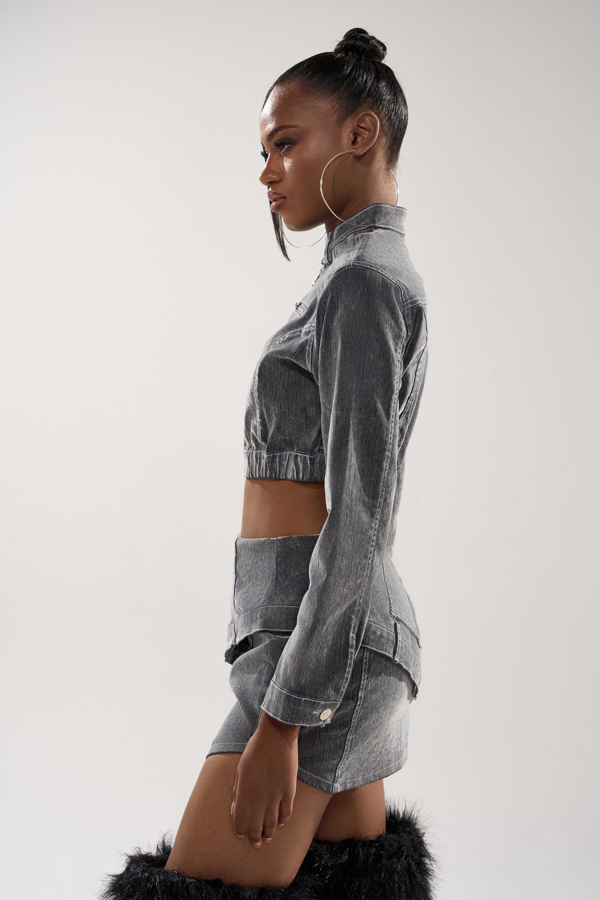 ALL FOR LOVE VELVET DENIM MOTO