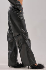 GET WITH IT FAUX LEATHER TROUSER