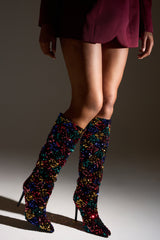 AZALEA WANG JIMENA MULTI SEQUIN EMBELLISHED BOOT