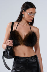 BABY ITS COLD OUTSIDE FUR BRALETTE