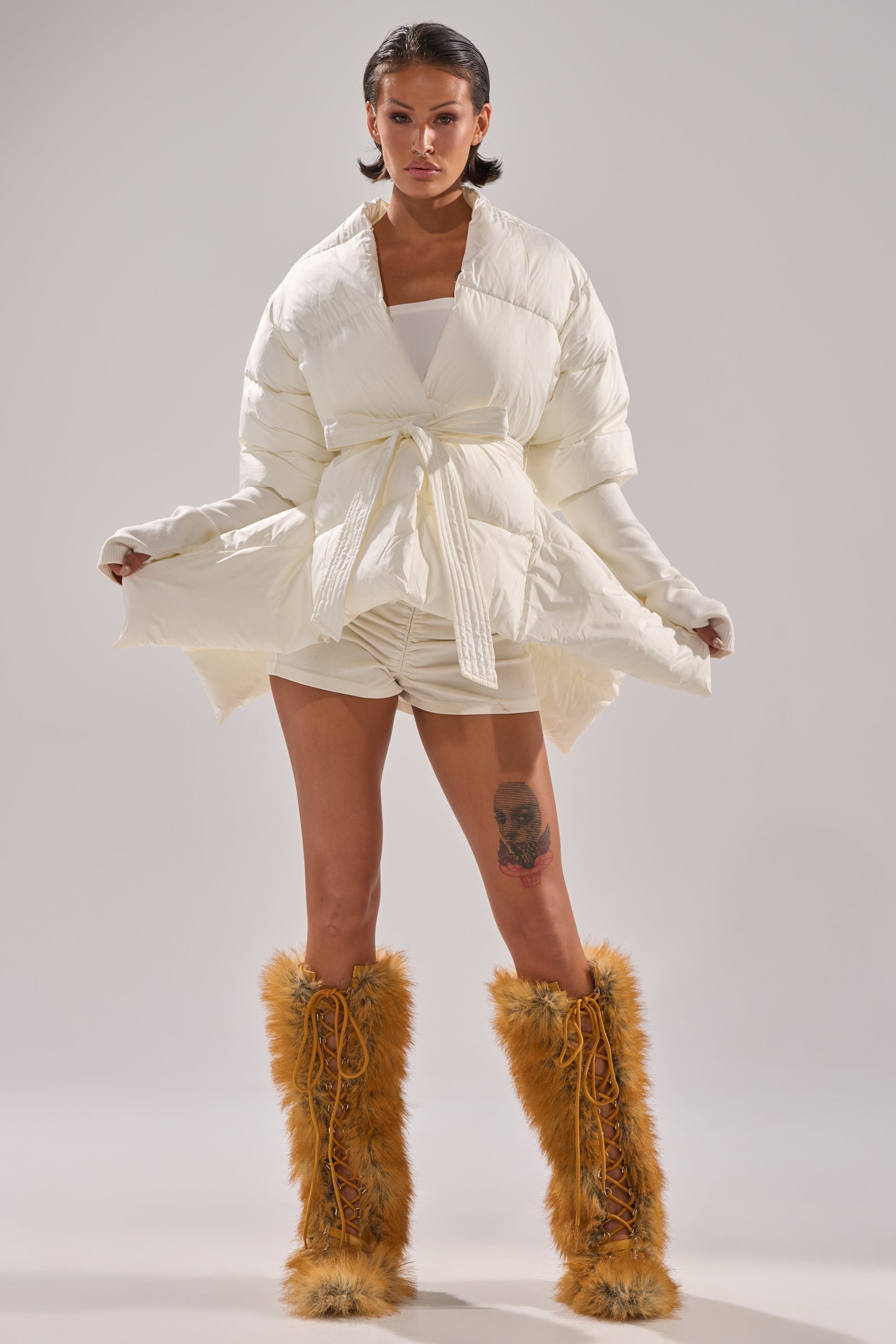 TALK TO ME NICE FUR TRIM PUFFER