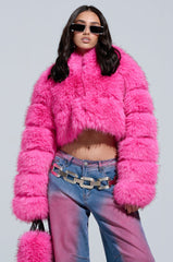 SABRINA HOODED FAUX FUR JACKET