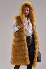 SLY HOODED FAUX FUR VEST