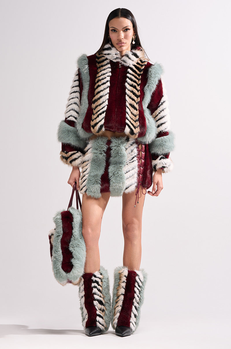 HAVE IT ALL PANELED FUR SKIRT