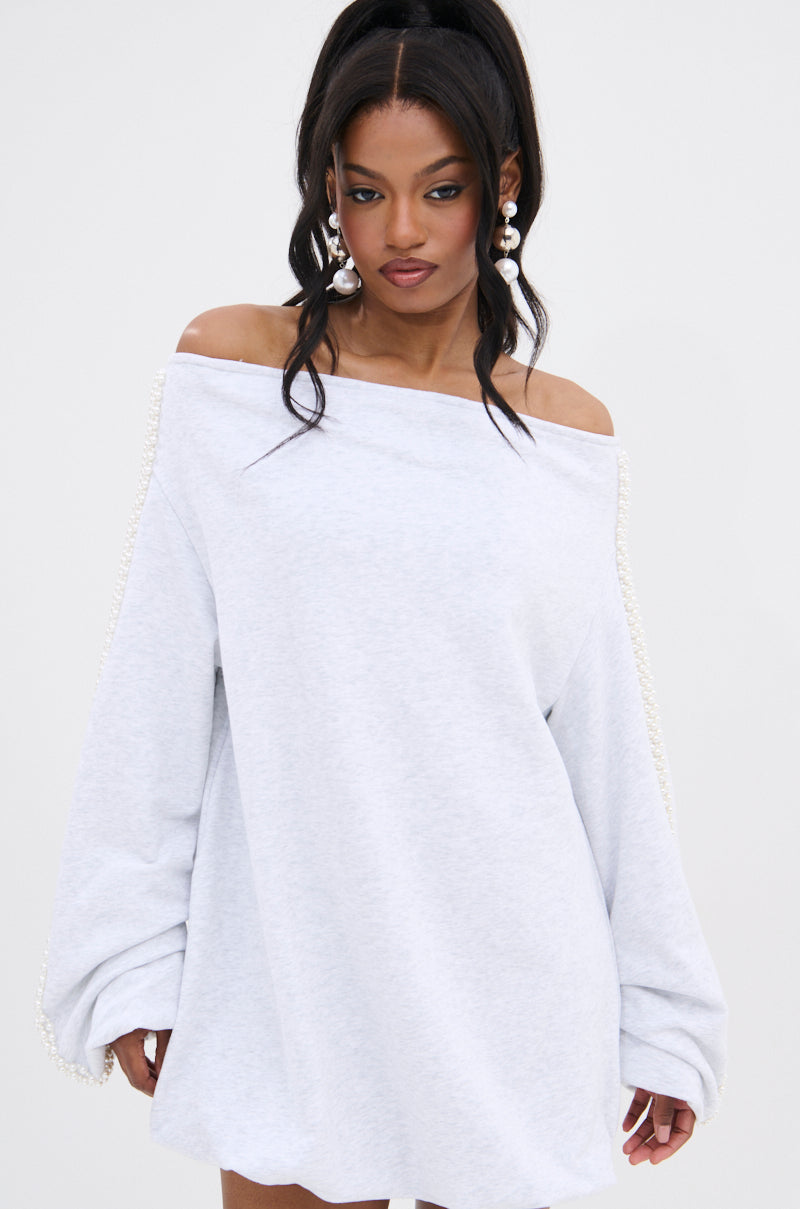 GORGINA OFF THE SHOULDER SWEATSHIRT DRESS