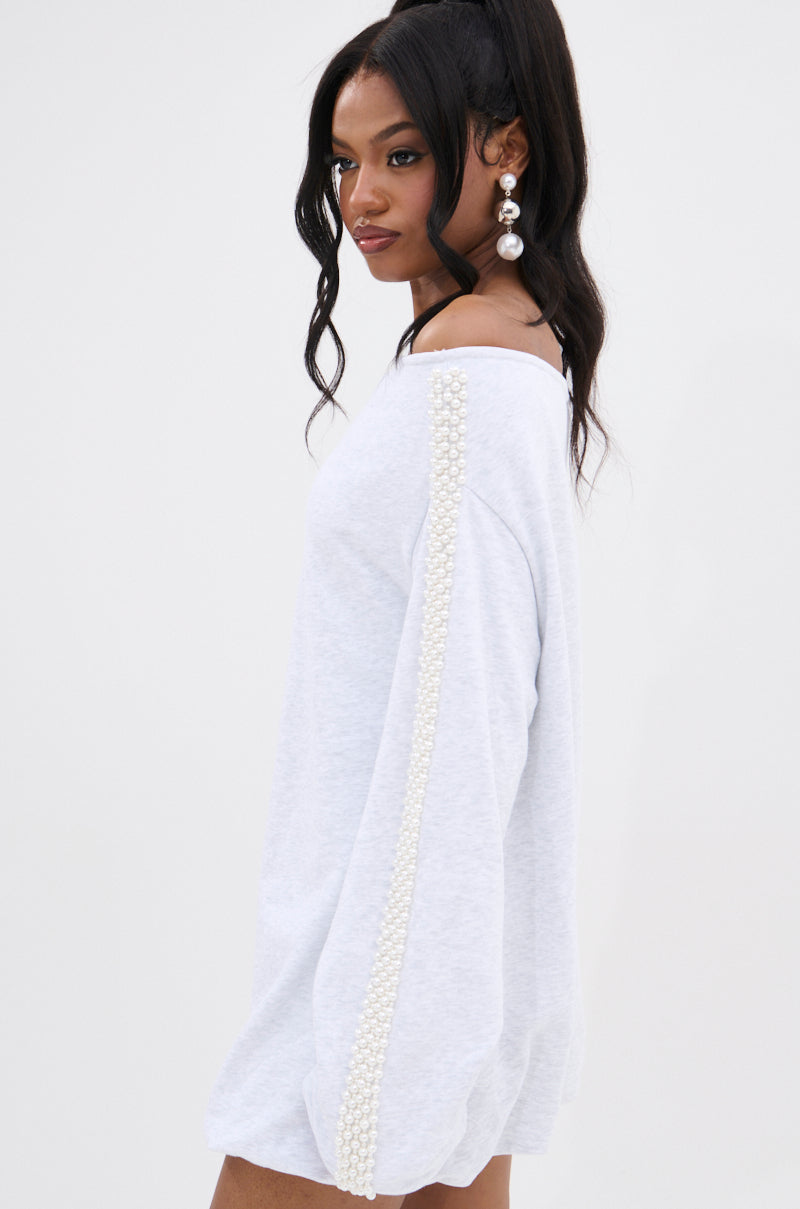 GORGINA OFF THE SHOULDER SWEATSHIRT DRESS