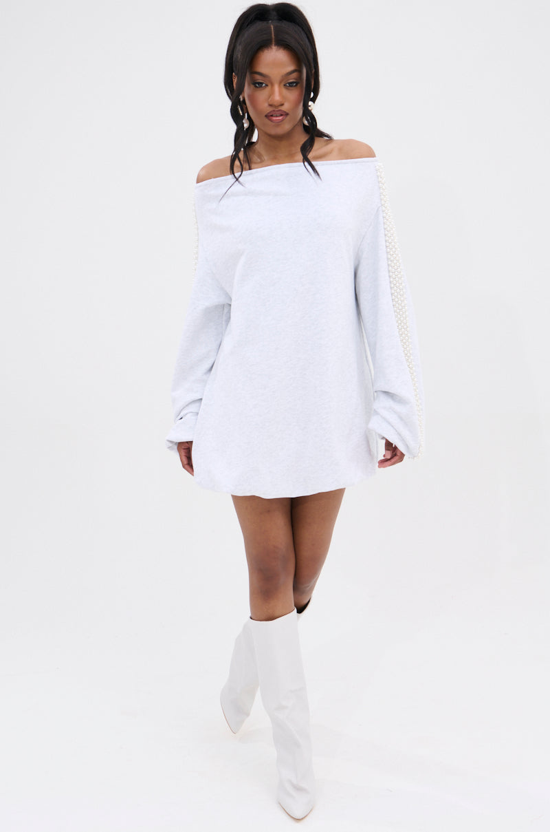 GORGINA OFF THE SHOULDER SWEATSHIRT DRESS