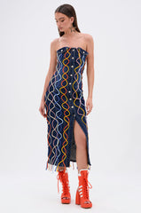 WORK OF ART DENIM MIDI DRESS