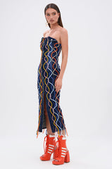 WORK OF ART DENIM MIDI DRESS