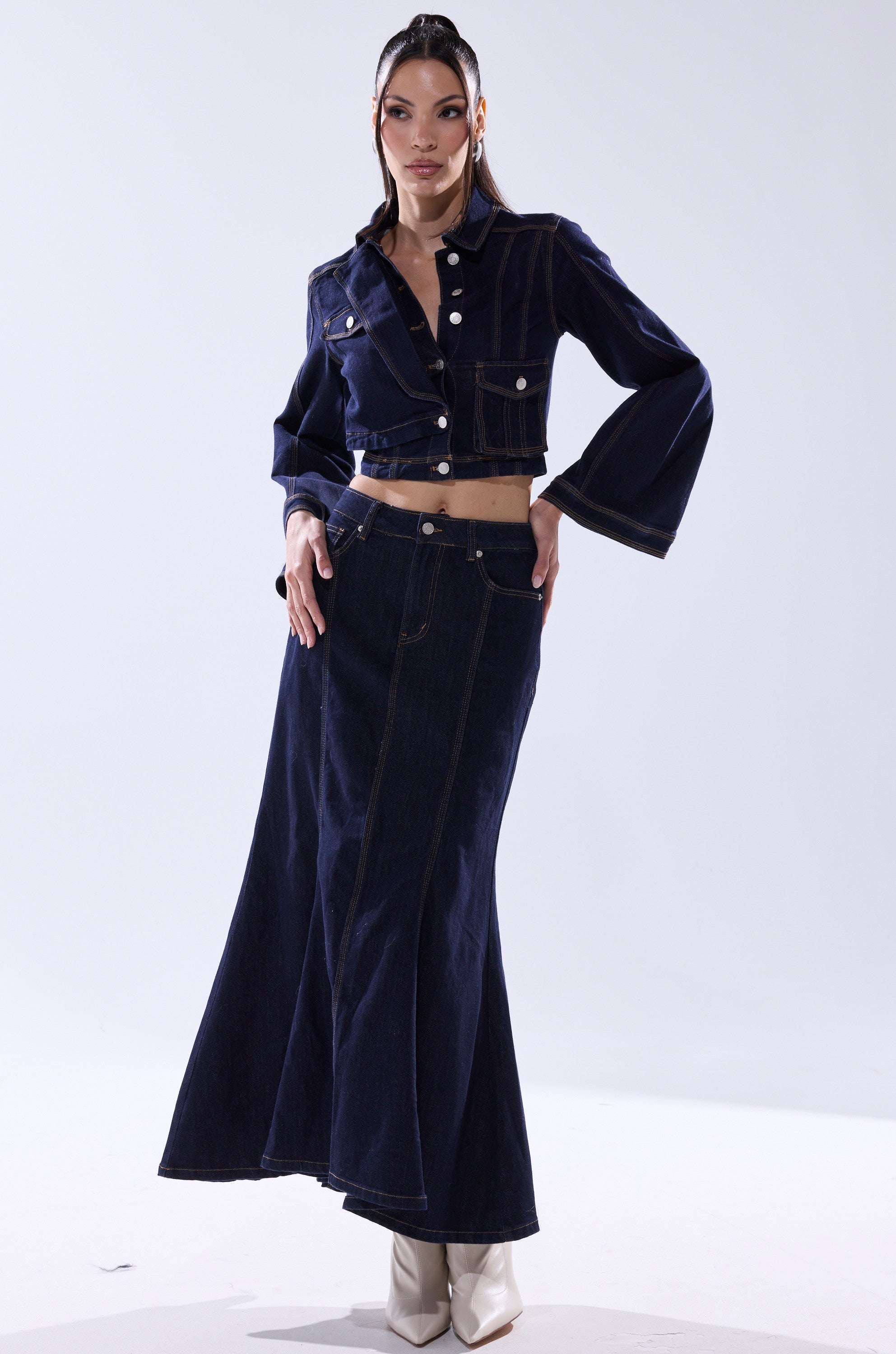 SHES GONE , DANCE ON DENIM BUTTON DOWN