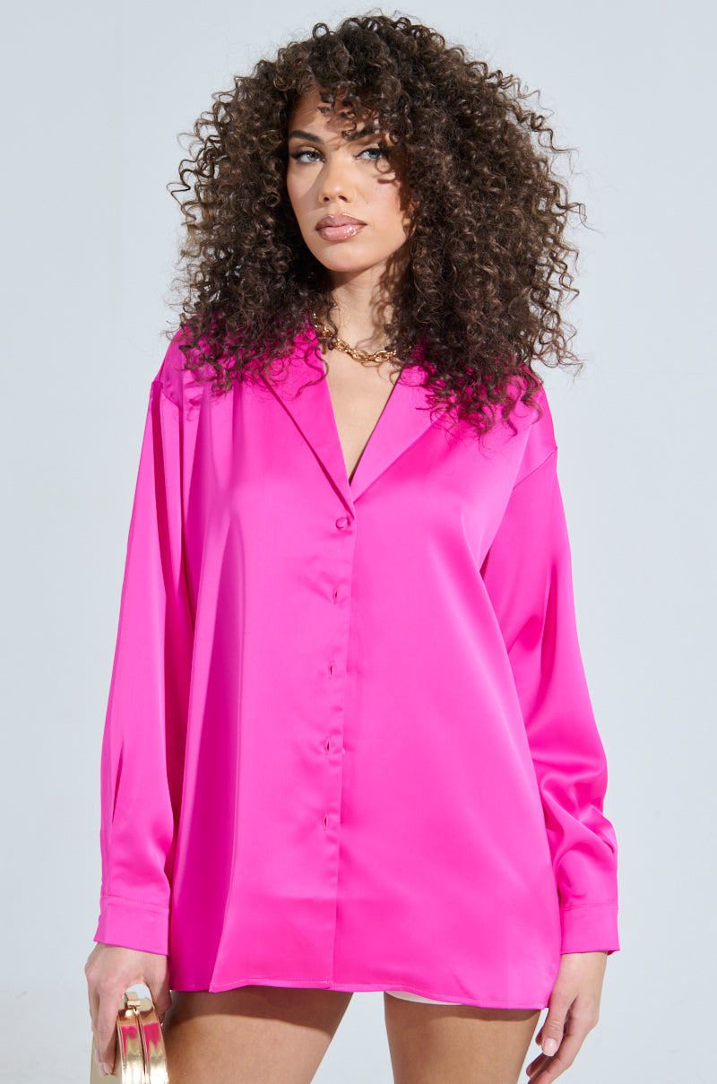 GEO SATIN LONG SLEEVE BLOUSE