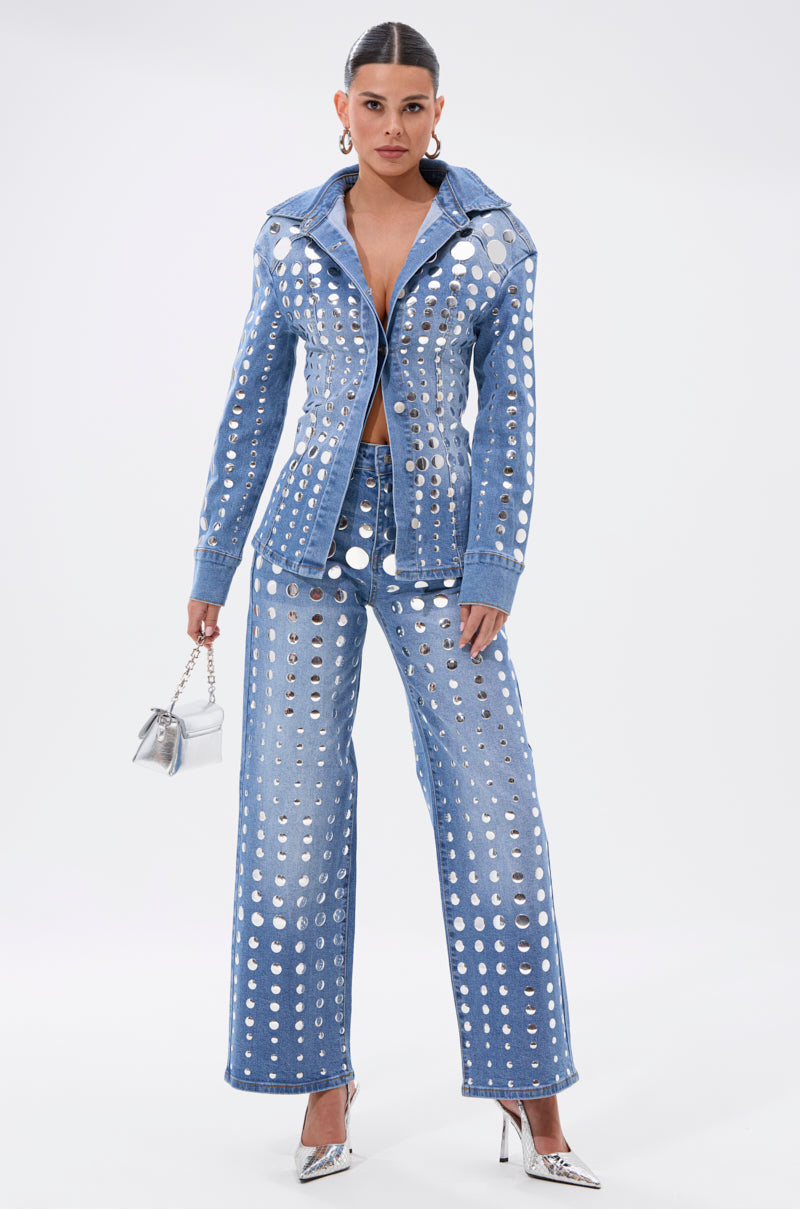 STUDS EVERYWHERE RELAXED DENIM PANT