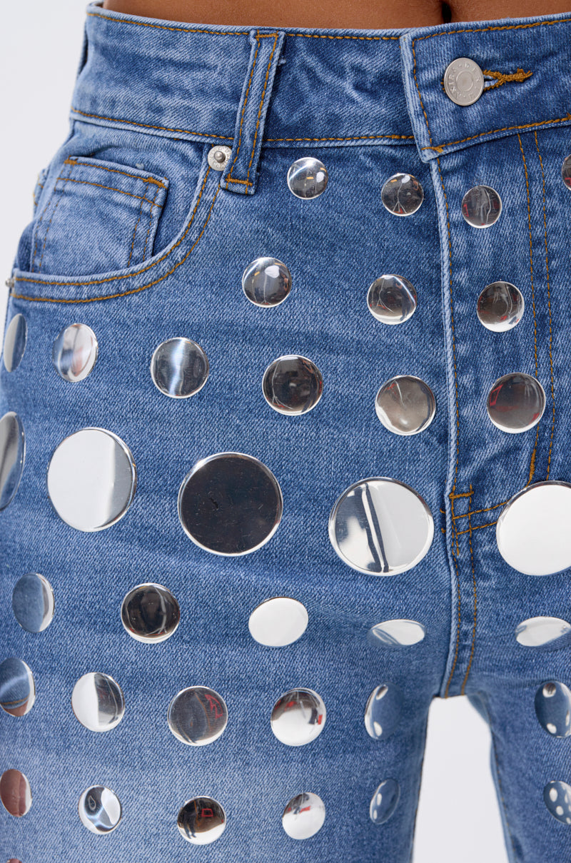 STUDS EVERYWHERE RELAXED DENIM PANT
