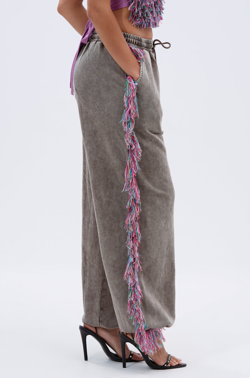 THE ONE WIDE LEG JOGGER WITH FRINGE