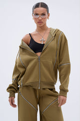 CALI MULTI ZIPPER HOODED SWEATSHIRT