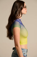 DID IT AGAIN OMBRE MESH TSHIRT