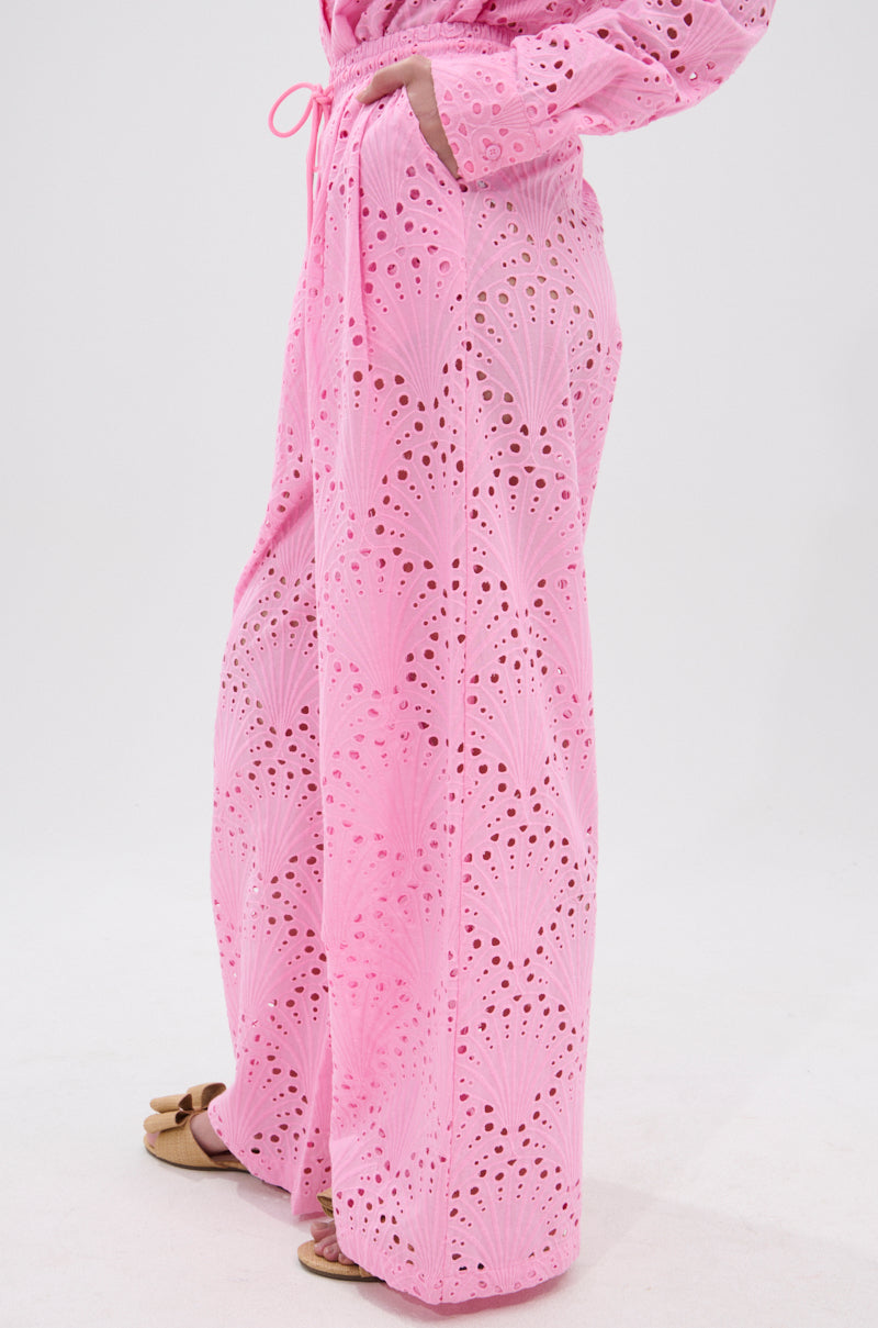 JORDAN EYELET PALAZZO PANT