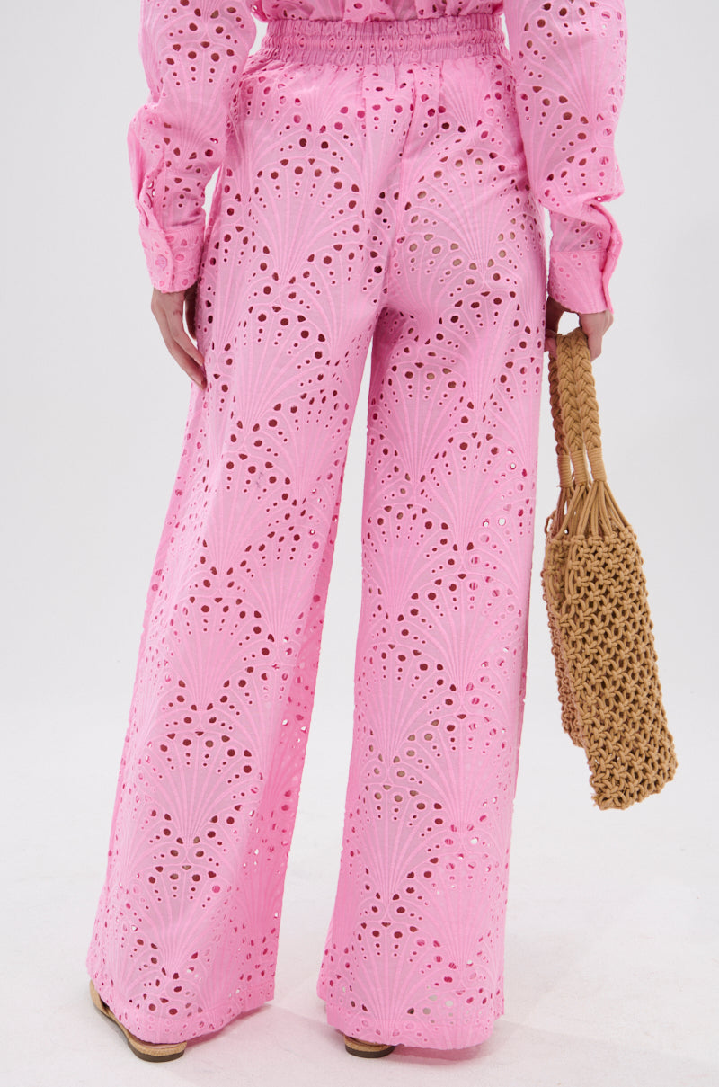 JORDAN EYELET PALAZZO PANT