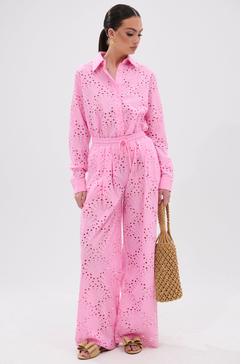 JORDAN EYELET PALAZZO PANT