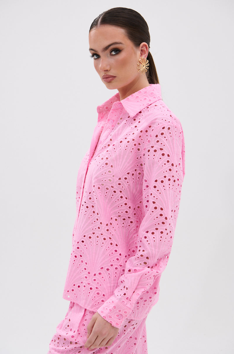 JORDAN EYELET BUTTON DOWN TOP