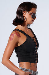 NOTHING BUT LOVE CUTOUT TANK